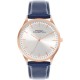 часовник,часовници,аксесоари,на,разпродажба,french,connection,french,connection,rose,case,round,shape,blue,strap,quartz,watch,silver