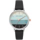 часовник,часовници,аксесоари,на,разпродажба,french,connection,french,connection,silver,case,round,shape,black,strap,quartz,watch,blue,multi