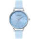 часовник,часовници,аксесоари,на,разпродажба,fcuk,fcuk,silver,case,round,shape,sky,blue,strap,quartz,watch,sky,blue