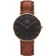 часовник,часовници,daniel,wellington,36,st,mawes,stainless,steel,classic,quartz,watch,brown,black