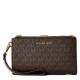 портмоне,всички,чанти,аксесоари,на,разпродажба,michael,michael,kors,women's,double,zip,wristlet,wallet,on,chain,brn,acrn*
