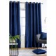homelife,faux,silk,eyelet,curtains,navy