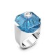 аксесоари,на,разпродажба,swarovski,numina,ring,square,cut,blue,rhodium,plated,aquamarine