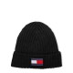 tommy,hilfiger,fleece,big,flag,beanie,junior,black,bds