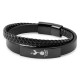 футбол,футболни,аксесоари,team,officially,licensed,stainless,steel,and,leather,black,ip,bracelet,tottenham,fc