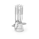 russell,hobbs,six,piece,stainless,steel,mirror,polished,utensil,set,silver
