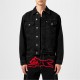 яке,мъжки,якета,icecream,men's,rundog,button,through,denim,jacket,black,red