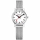часовник,часовници,mondaine,evo,2,petite,woman,watch,silver,(white,stainless,steel,mesh)
