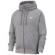 блуза,мъжки,пуловери,nike,sportswear,club,full,zip,sweatshirt,dark,grey,heather,matte,silver,white,(grey)