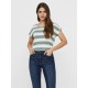 тениска,дамски,тениски,vero,moda,wide,stripe,short,sleeve,t,shirt,green,(laurel,wreath,stripes,snow,white)
