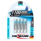 батерии,ansmann,1x4,nimh,1100,micro,1050mah,aaa,rechargeable,battery,silver