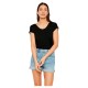 тениска,дамски,тениски,pieces,billo,solid,short,sleeve,v,neck,t,shirt,black