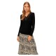 тениска,дамски,тениски,pieces,siri,long,sleeve,v,neck,t,shirt,black,(black)