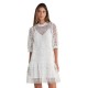 дънки,дамски,поли,и,рокли,salsa,jeans,lace,3,4,sleeve,dress,white