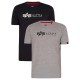 тениска,мъжки,тениски,alpha,industries,label,2,pack,short,sleeve,t,shirt,grey