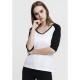 тениска,дамски,тениски,urban,classics,s,raglan,2.0,3,4,sleeve,t,shirt,white,(white,black)