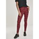 панталони,дамски,панталони,urban,classics,trousers,skinny,tartan,red