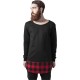 тениска,мъжки,тениски,urban,classics,long,flannel,bottom,t,shirt,black,black,red,(black)