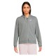 блуза,дамски,блузи,nike,sportswear,gym,vintage,full,zip,sweatshirt,dk,grey,heather,white,(grey)