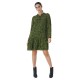 дънки,дамски,поли,и,рокли,salsa,jeans,125371,floral,print,with,collar,long,sleeve,short,dress,green,(green)