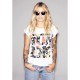 тениска,дамски,тениски,mister,tee,run,dmc,floral,short,sleeve,t,shirt,white