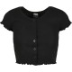 тениска,дамски,тениски,urban,classics,cropped,button,up,rib,short,sleeve,t,shirt,black