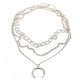 бижутерия,urban,classics,open,ring,necklace,silver,(silver)