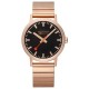 часовник,часовници,mondaine,classic,40,mm,watch,black,st.,steel,brushed,ip,rose,gold,plated,(brown)
