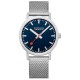 часовник,часовници,mondaine,classic,40,mm,watch,deepest,blue,st.,steel,brushed,stainlees,steel,mesh,(grey)