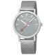 часовник,часовници,mondaine,classic,40,mm,watch,good,grey,st.,steel,brushed,stainlees,steel,mesh,(silver)