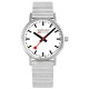 часовник,часовници,mondaine,classic,40,mm,woman,watch,silver,(white,st.,steel,brushed,stainlees,steel,mesh)