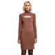 рокля,дамски,поли,и,рокли,urban,classics,stretch,cut,out,long,sleeve,short,dress,brown,(bark)
