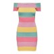 рокля,дамски,поли,и,рокли,only,elila,off,shoulder,smock,short,sleeve,dress,multicolor,(orchid,bouquet,stripes,sachet,pink,pastel,turquoise)