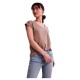 тениска,дамски,тениски,pieces,kamala,short,sleeve,v,neck,t,shirt,silver,mink,(brown)