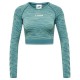тениска,дамски,тениски,hummel,saga,cropped,seamless,long,sleeve,t,shirt,green,(north,atlantic,blue,surf,melange)