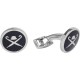 бижутерия,hackett,brolly,bowler,logo,cufflinks,navy,(silver)