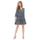 сако,дамски,поли,и,рокли,vero,moda,easy,3,4,sleeve,short,dress,blue,(navy,blazer,aop,sof)