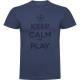 футболна,фланелка,мъжки,тениски,kruskis,keep,calm,and,play,football,short,sleeve,t,shirt,denim,blue,(blue)