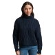 блуза,дамски,пуловери,дамски,плетени,дрехи,superdry,vintage,cable,knit,high,neck,sweater,blue,(eclipse,navy)
