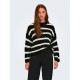 блуза,дамски,пуловери,дамски,плетени,дрехи,jdy,justy,stripe,sweater,brown,black,(black,stripes,eggnog)