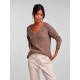 блуза,дамски,пуловери,дамски,плетени,дрехи,pieces,ellen,v,neck,sweater,fossil,(brown)