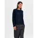 блуза,дамски,пуловери,дамски,плетени,дрехи,selected,lulu,sweater,dark,sapphire,detail,melange,(blue)