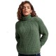 блуза,дамски,пуловери,дамски,плетени,дрехи,superdry,slouchy,stitch,roll,neck,sweater,dark,sage,marl,(green)