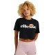 тениска,дамски,тениски,ellesse,alberta,cropped,short,sleeve,v,neck,t,shirt,black,(anthracite)