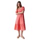 дънки,дамски,поли,и,рокли,salsa,jeans,puff,short,sleeve,midi,dress,pink
