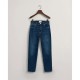 дънки,дамски,панталони,gant,cropped,slim,fit,jeans,blue