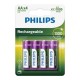 батерии,philips,r6b4a130,pack,aa,rechargeable,battery,silver,(clear)