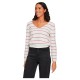 блуза,дамски,пуловери,дамски,плетени,дрехи,vila,chao,v,neck,sweater,white,pink,(white,alyssum,stripes,pink,yarrow)