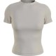 тениска,дамски,тениски,calvin,klein,jeans,side,tape,milano,short,sleeve,high,neck,t,shirt,white,(eggshell)
