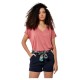 тениска,дамски,тениски,kaporal,jim,short,sleeve,v,neck,t,shirt,pink,(red)